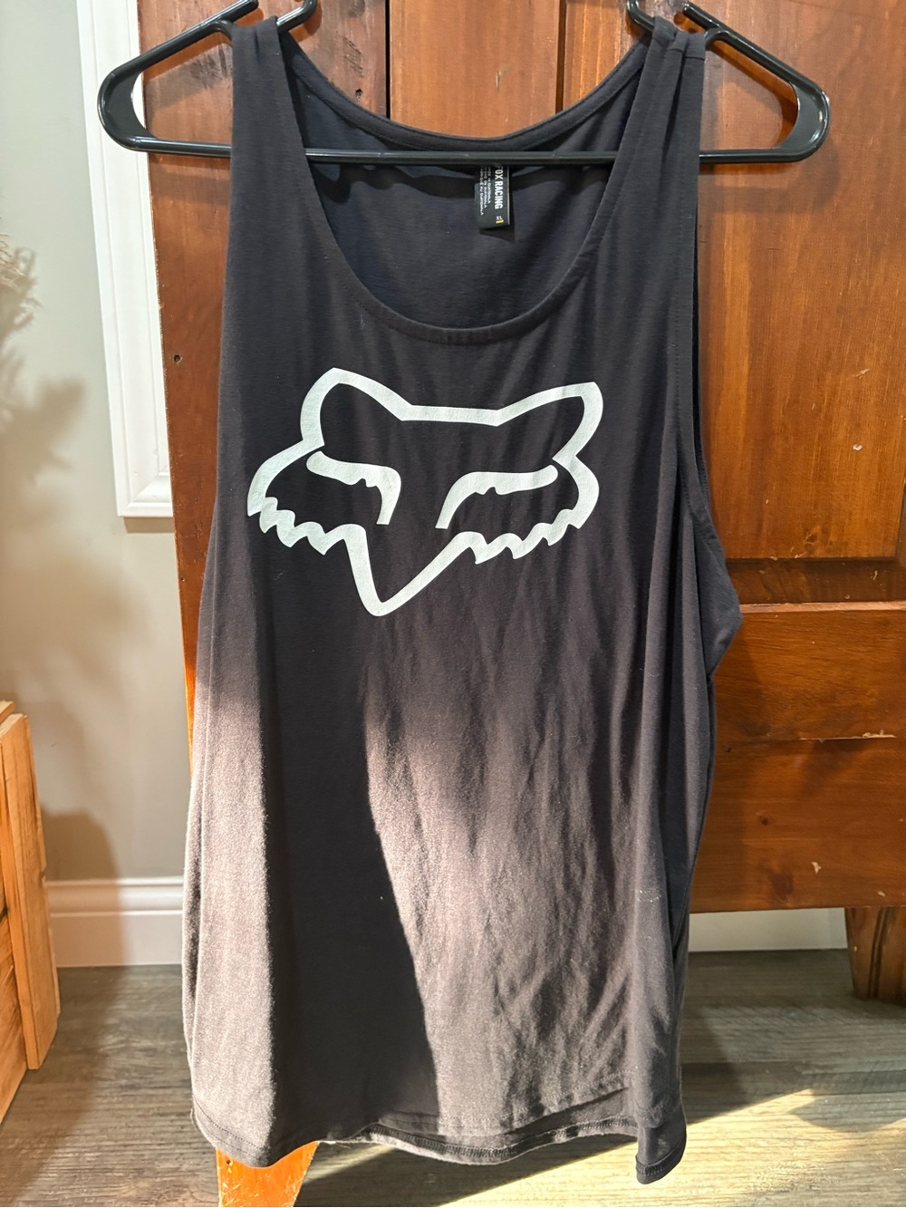 Fox Black Tank Top with White Fox Head Logo